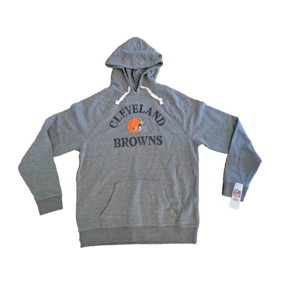 Cleveland Browns Hoodie Sweatshirt Pullover Gray NFL Team Apparel Men's L NWT
